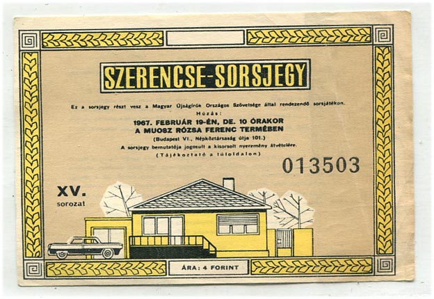 1967. Szerencse-sorsjegy, 4 Ft