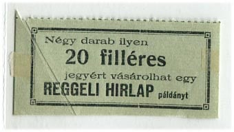 Miskolc, Reggeli Hírlap 20 f zöldes