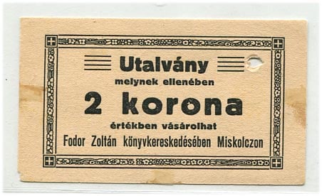 Miskolc, Fodor Zoltán – 2 korona