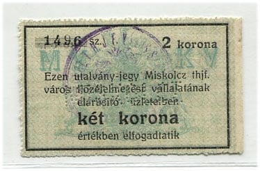 Miskolcz thjf. város – 2 korona