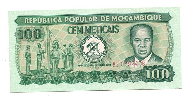 Mocambique. 100 Meticas, 1980.