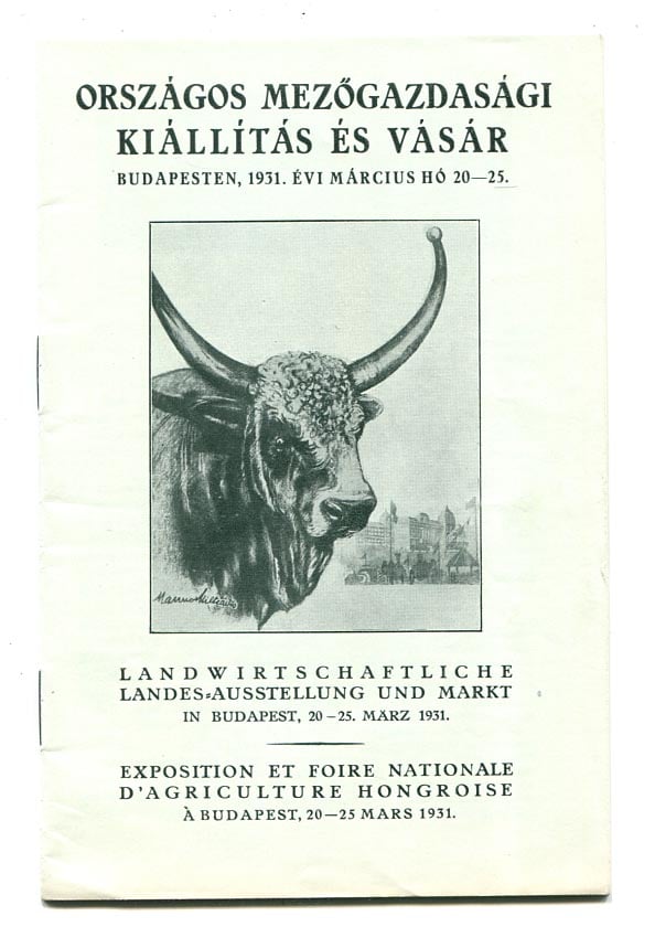 1931. Az Orsz. Mezőgazdasági Kiállítás és Vásár ismertető füzete képekkel, díjnyertes lovak és egyéb háziállatok fotóival, 27 p