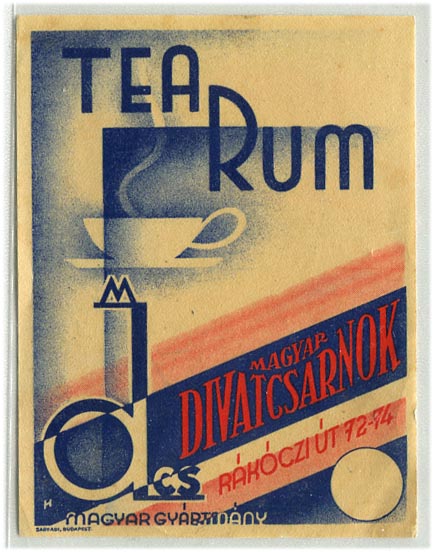 Magyar Divatcsarnok tea rum reklámnyomat (9,5x12,5)