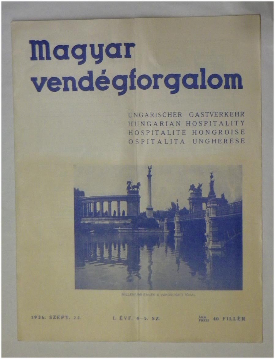 1936.szept.24. Magyar Vendégforgalom. I. évf. 4-5. szám.