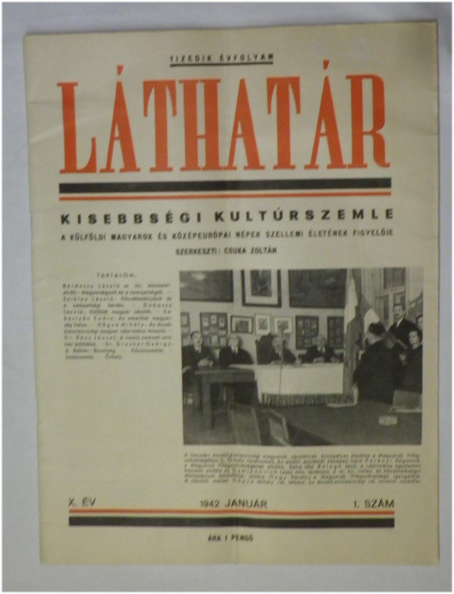 1942.jan. Láthatár. Kisebbségi kultúrszemle.