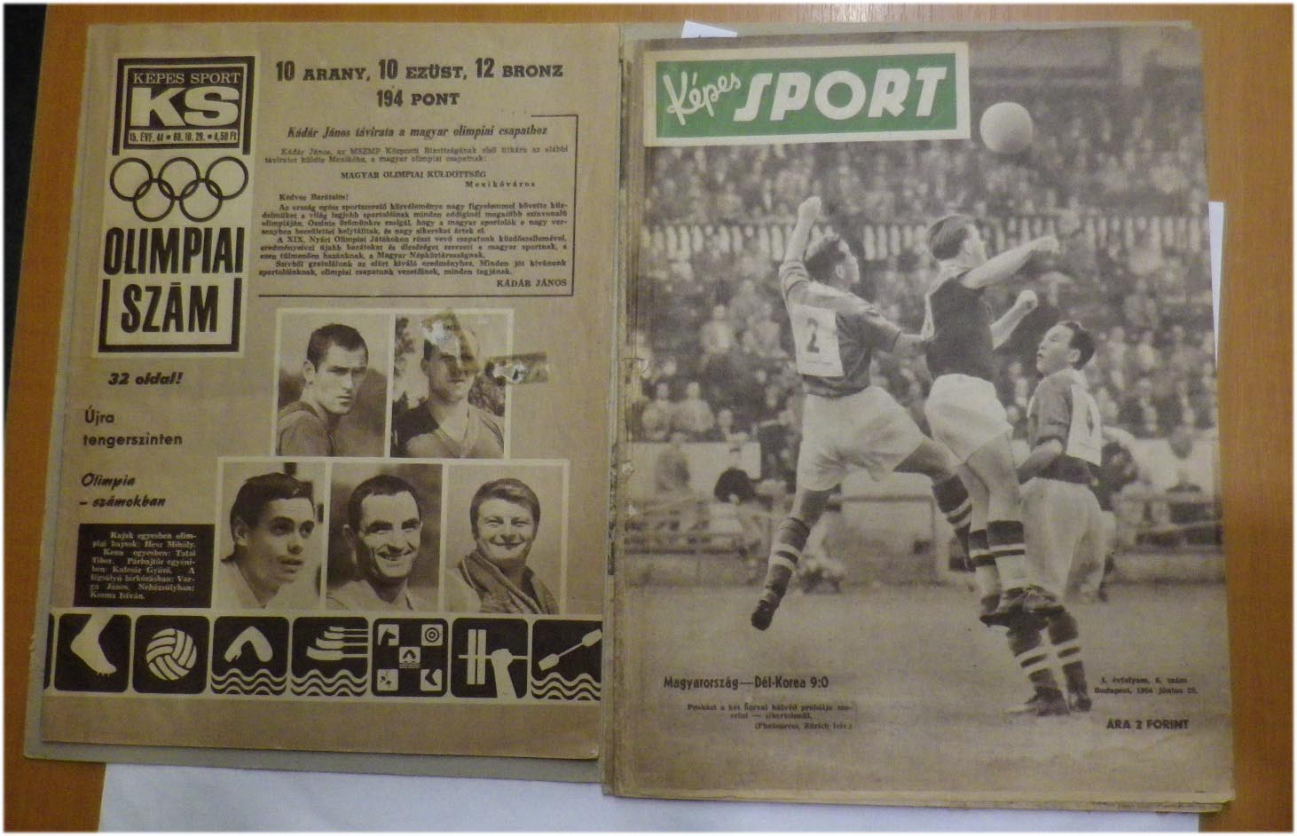 3 db Képes Sport: 1954/6. és 12. számok, 1968/44. Olimpiai szám