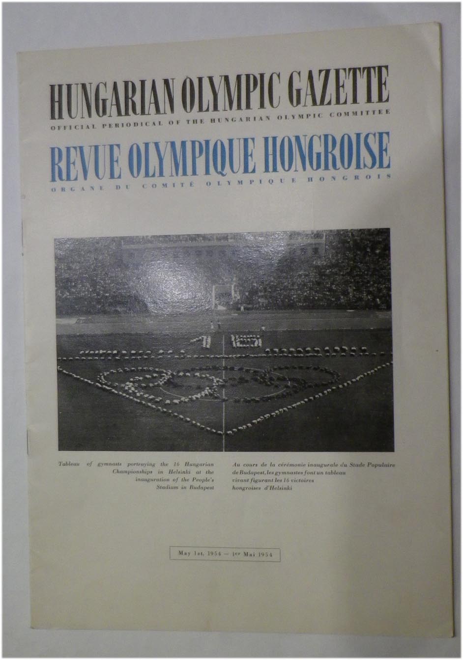 1954.máj.1. Hungarian Olympic Gazette (angol-francia nyelvű magyar olimpiai újság)