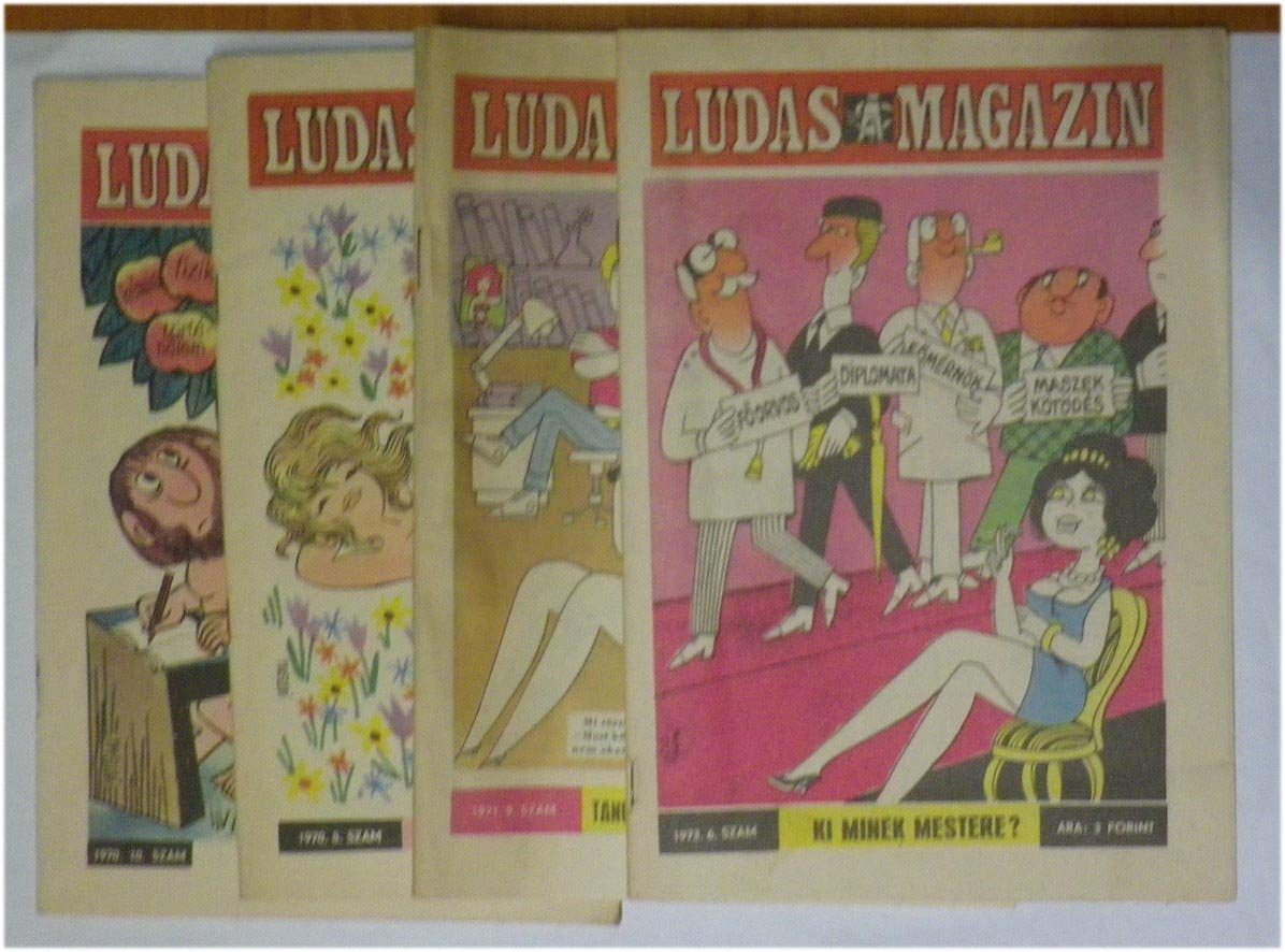 4 db Ludas Magazin: 1970/5., 10., 1971/9. és 1973/6. számok