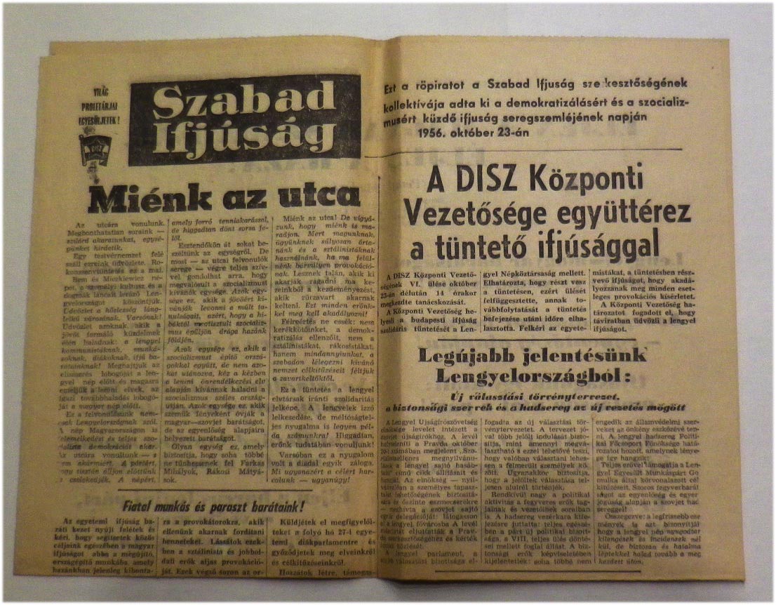 1956.okt.23. Szabad Ifjúság. Röpirat.