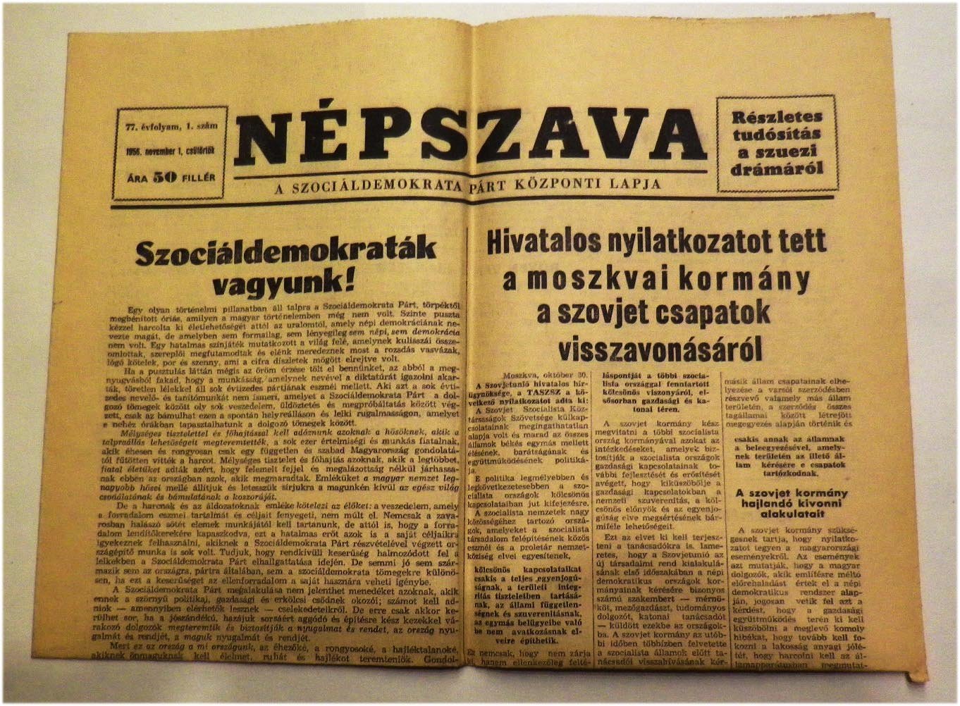 1956.nov.1. Népszava