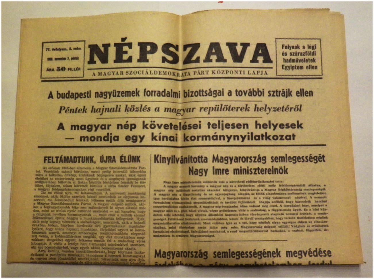 1956.nov.2. Népszava