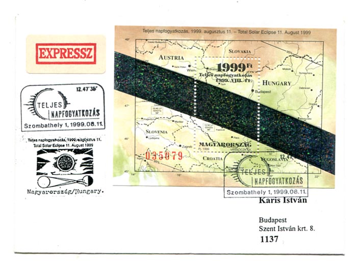 1999.08.11. Napfogyatkozás blokk FDC