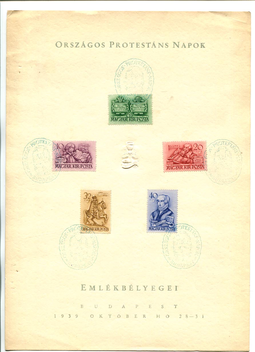 1939. Országos Protestáns Napok emléklap sorozattal