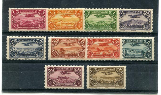 Libanon. 1930/31. Mi 186-195 falcnyomos sorozat