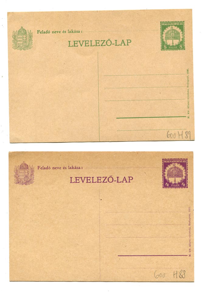 IBK – 2 db használatlan levlap: Hod 88-89 (1926)
