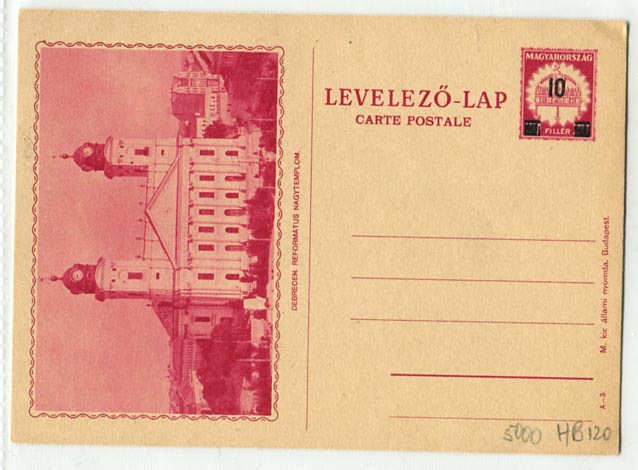 IBK – 1935. Átértékelő 10 f-es felülnyomat az A–3 Debrecen levlapon