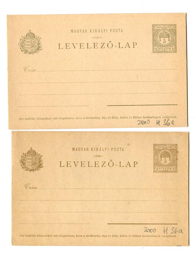 IBK – 2 db 5 f-es használatlan levlap, H36a (VIII. típus)