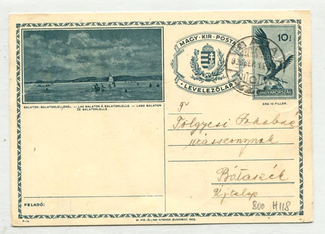 IBK – D–14 látképes levlap, használt, I. típus