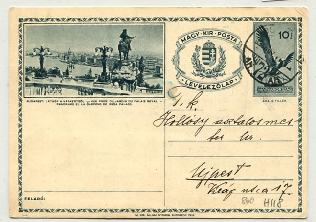 IBK – D–3 látképes levlap, használt, I. típus