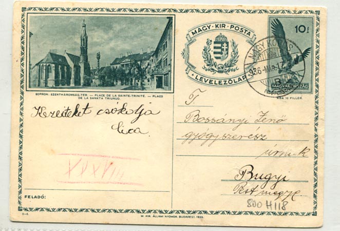 IBK – D–5 látképes levlap, használt, I. típus