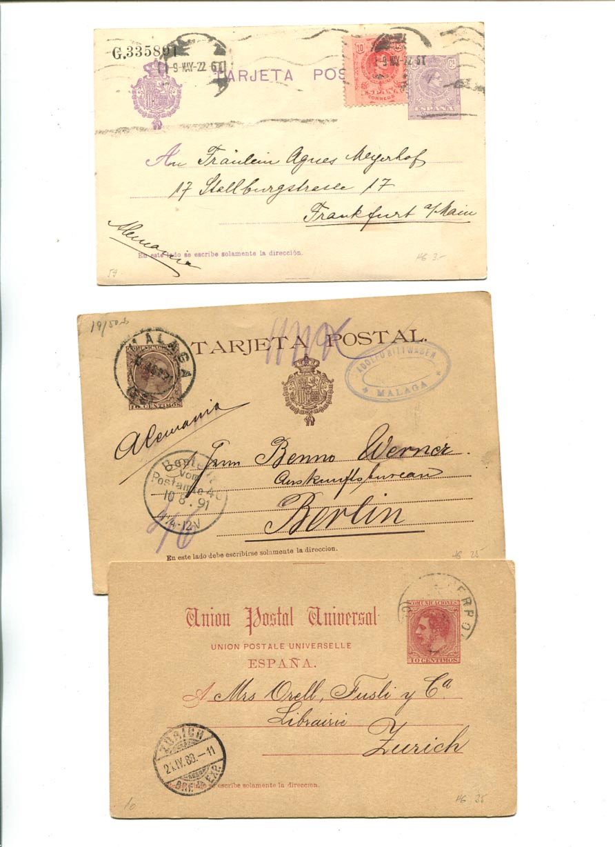 1888/1891/1922. 3 db használt díjjegyes levelezőlap