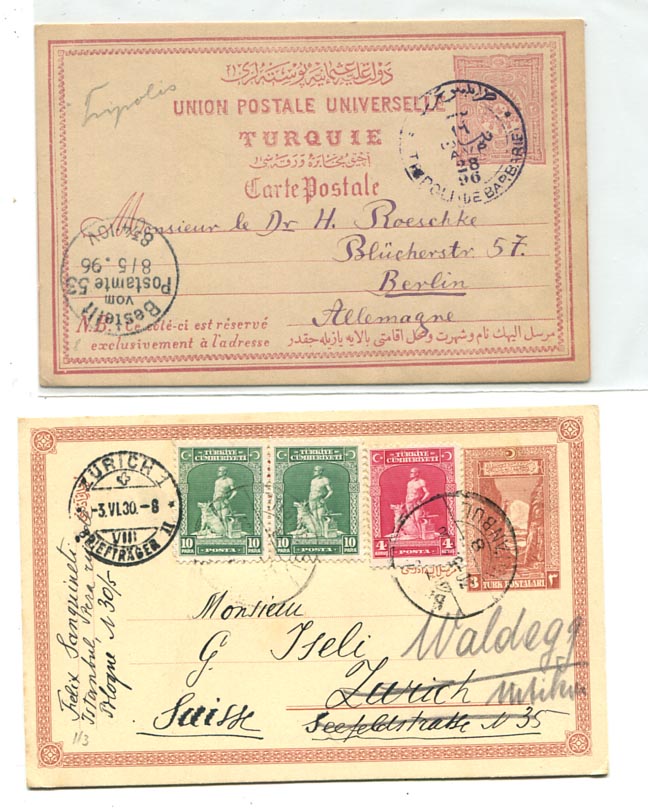 1896/1930. 2 db használt díjjegyes levelezőlap
