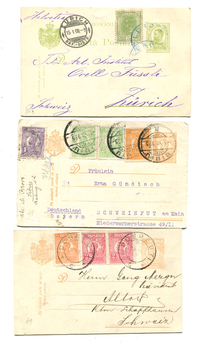 1908/25/25. 3 db díjkiegészített díjjegyes levelezőlap