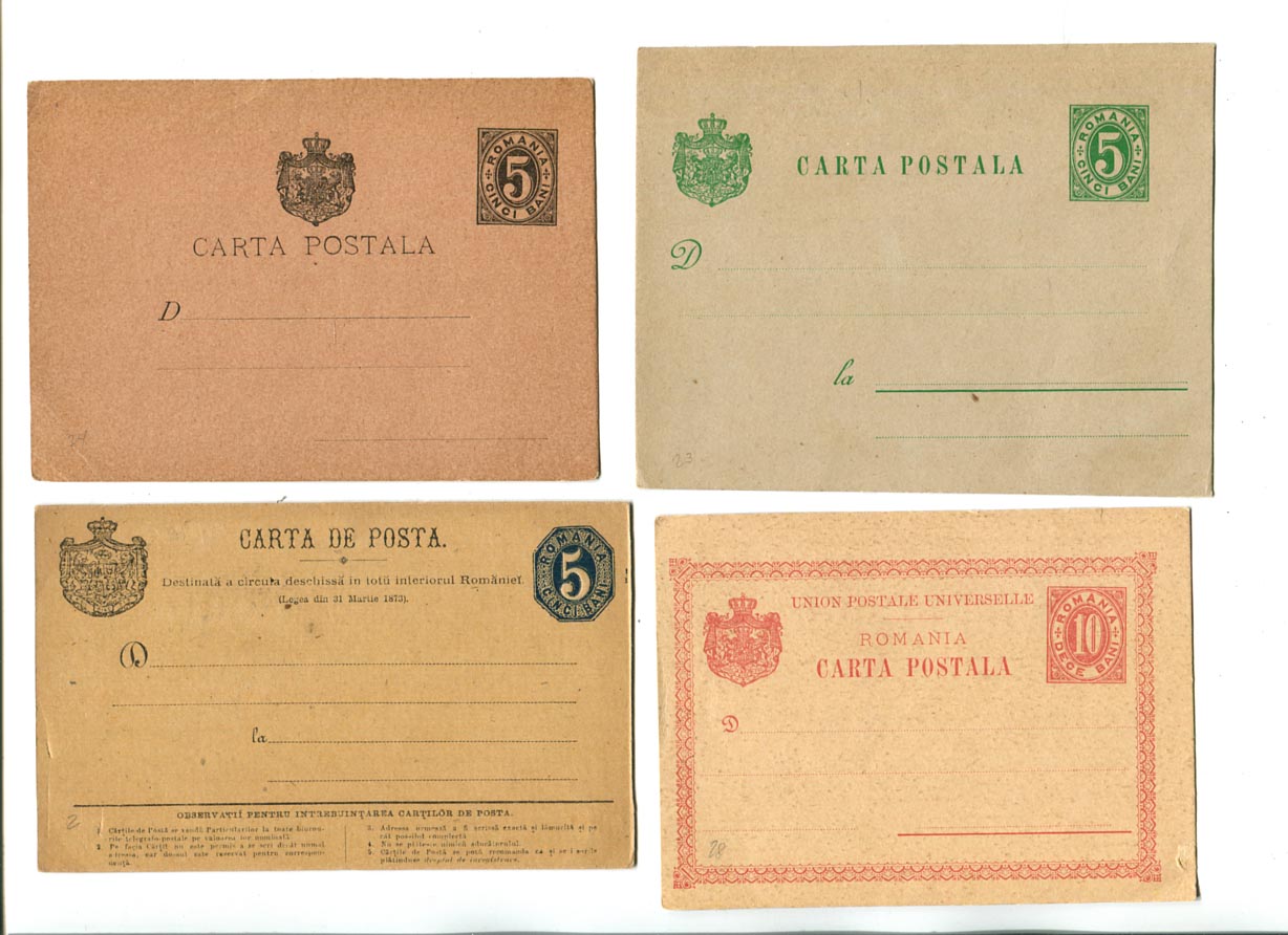 4 db postatiszta díjjegyes levelezőlap