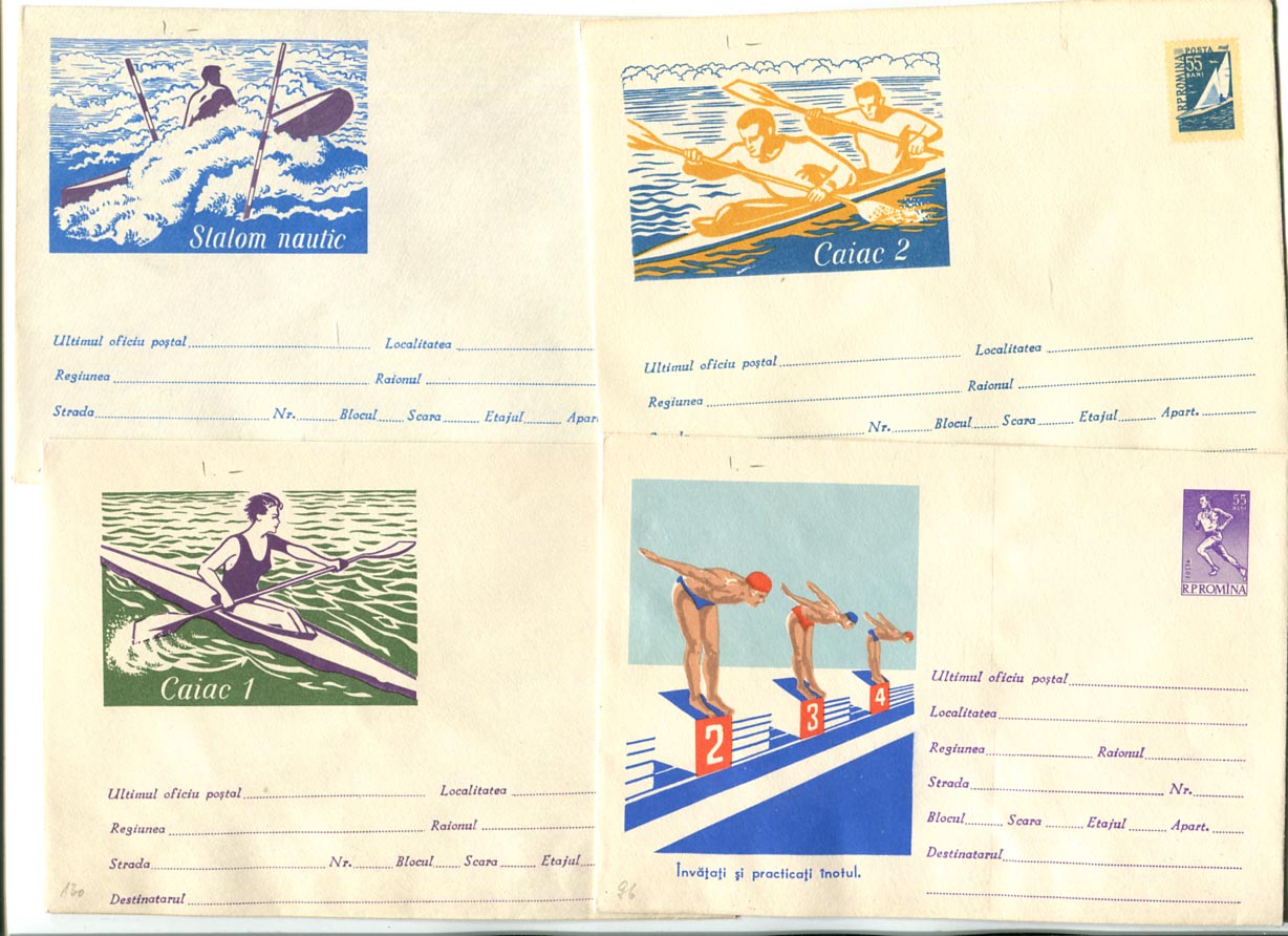 1961/62. 4 db sport vonatkozású használatlan díjjegyes boríték (kód 377, 638-640)