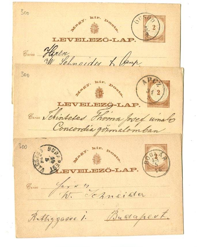 IBK – 3 db 2 kr-os levelezőlap szép bélyegzésekkel