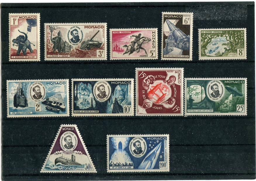 1955. Verne évforduló postatiszta sor (Mi 512-522)