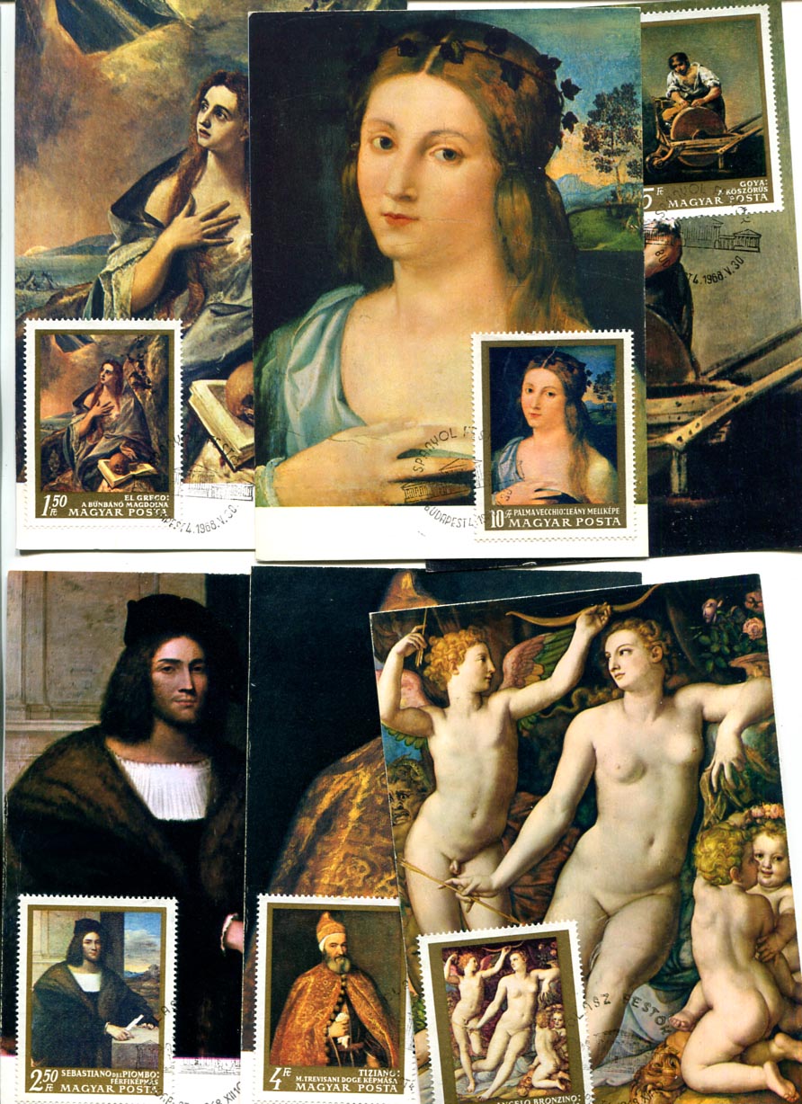Festmény CM-ek: II. sor; III. blokk; IV. sor + blokk; V. sor + blokk, V. sor