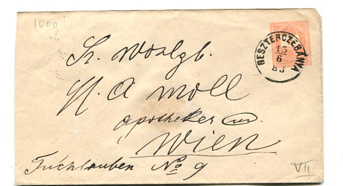 IBK – 1883. 5 kr-os boríték (VII. vj.) szép bélyegzéssel