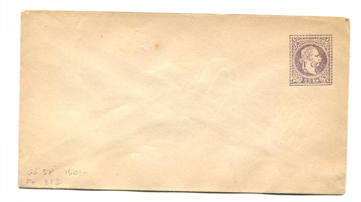 IBK – 1867. 25 kr, III. vj., C hajtóka (Ferch. 31D)