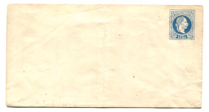IBK – 1867. 10 kr, középen hajtott, II. vj., C hajtóka (Ferch. 29C)