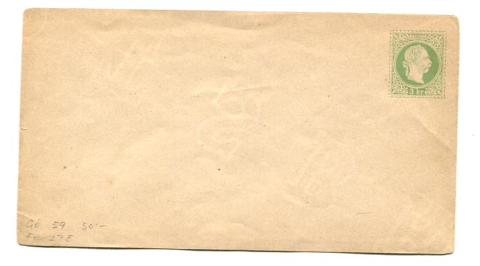 IBK – 1867. 3 kr, III. vj., D hajtóka (Ferch. 27 E)