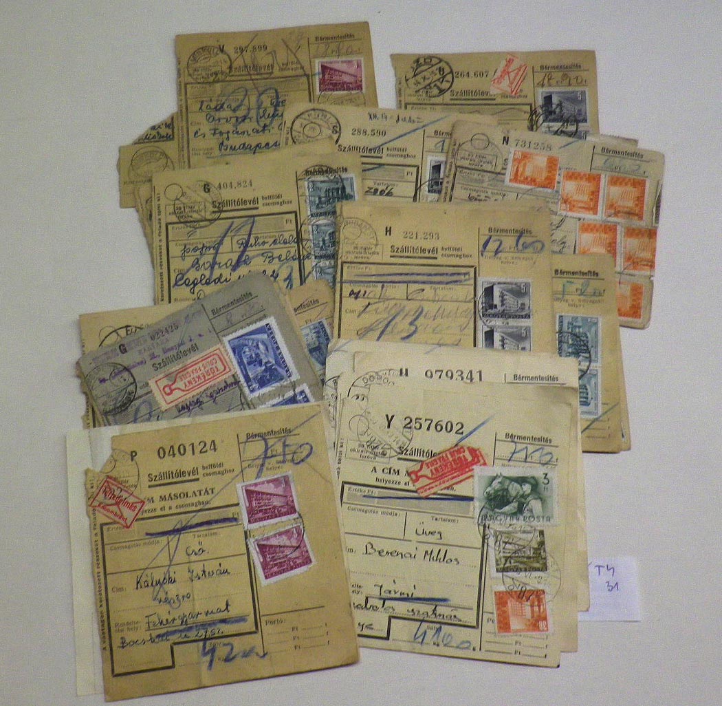 1950-60-as évek. 31 db 30 f illetékjegyes szállítólevél tőlap 