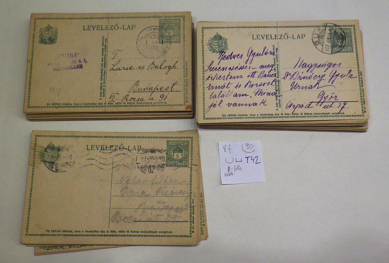 Lánckeretes 8 f-es levlapok: 13xHod51; 50xHod65; 31xHod69. (94 db)