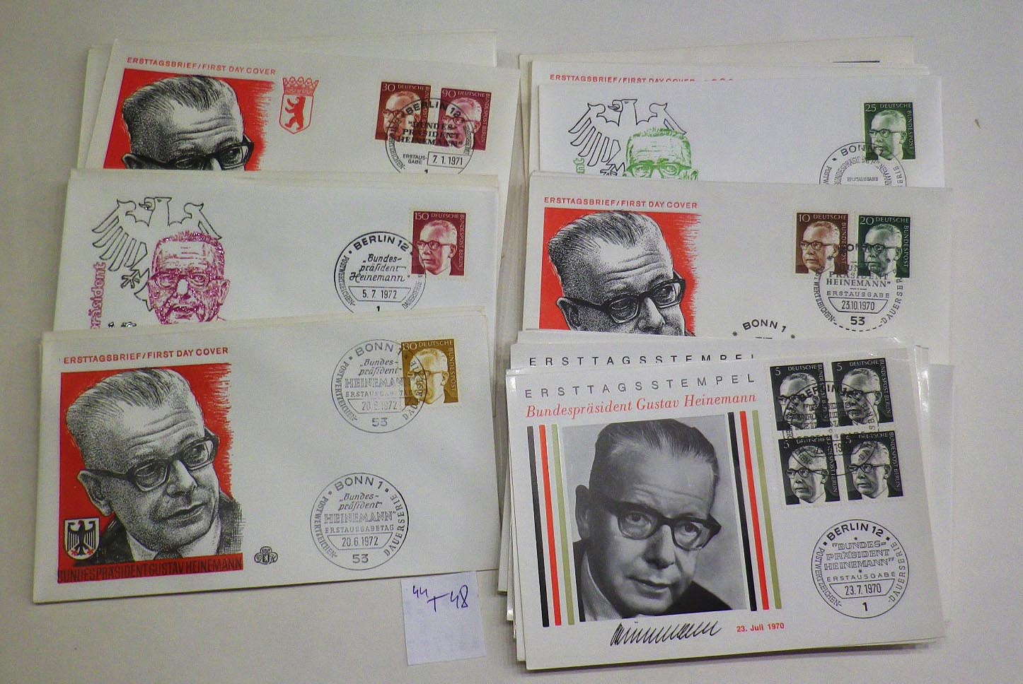 NSZK, Ny-Berlin. 1970-73. 40 db Heinemann FDC